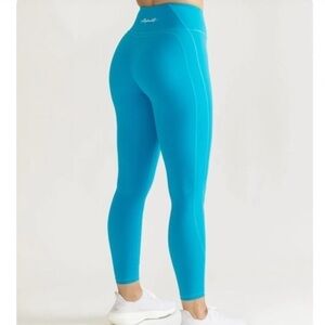 Alphalete Pulse Surge Leggings High Rise Pacific Blue Size Small